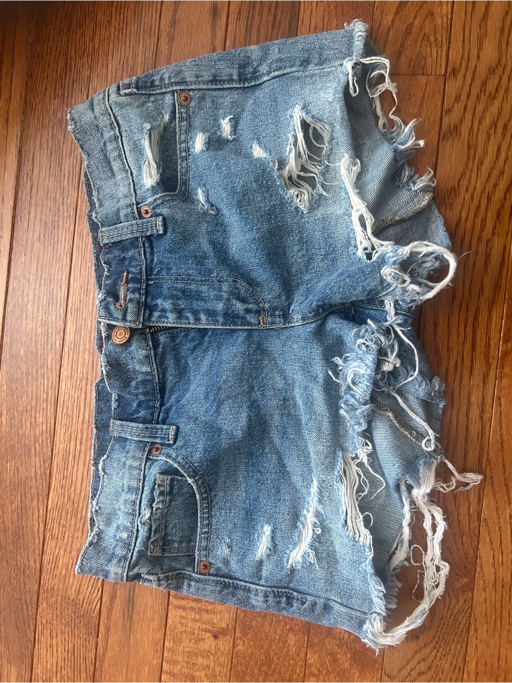 Lucky Distressed Blue Denim Women's Shorts